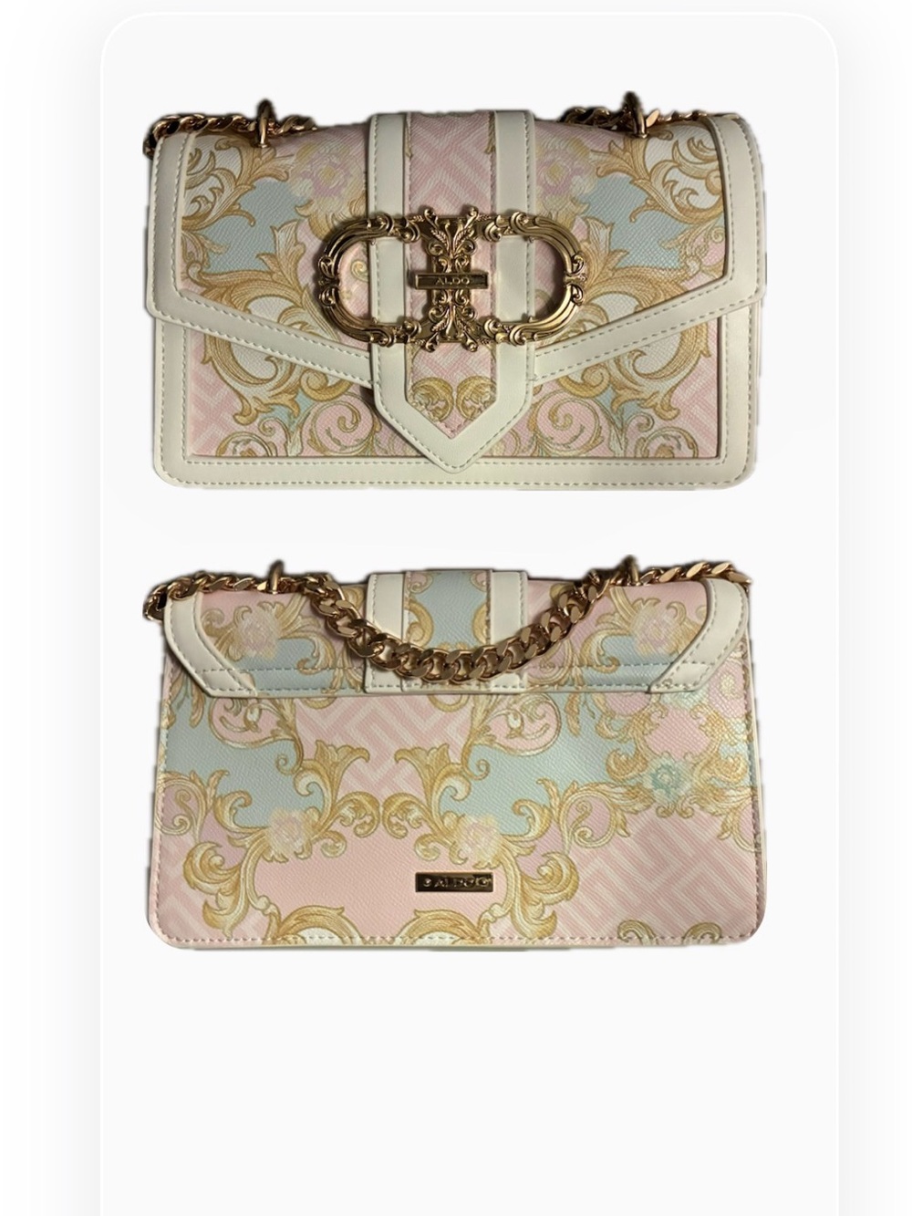 Aldo Pink and Gold Crossbody Bag